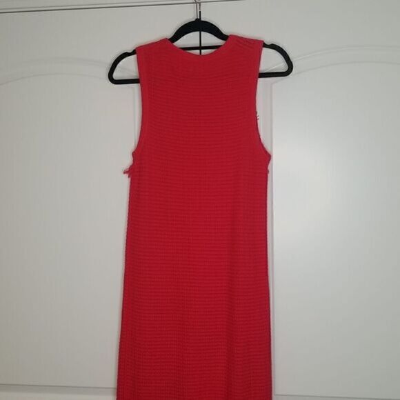 J.crew Sleeveless Red Crochet Knit Fringe Shift Dress - Picture 8 of 9
